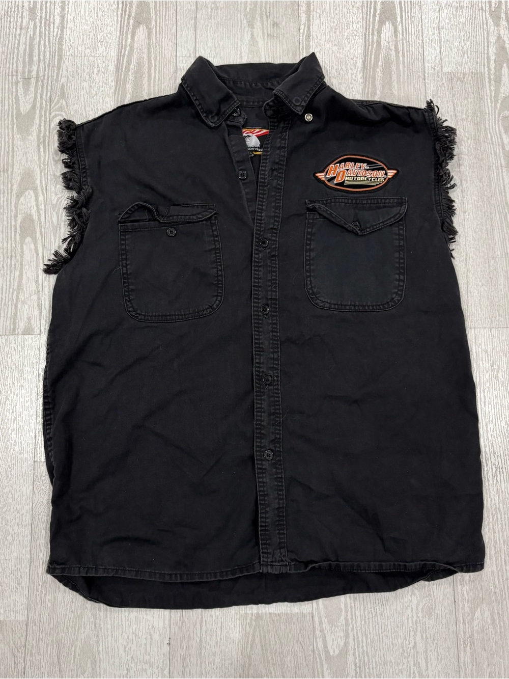 Harley-Davidson Men’s Black Sleeveless Denim / Cotton Shirt size M